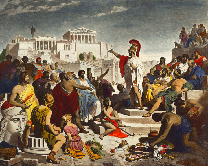 Pericles addressing the people of Athens